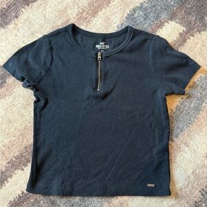 Hollister Black Zippered Tee